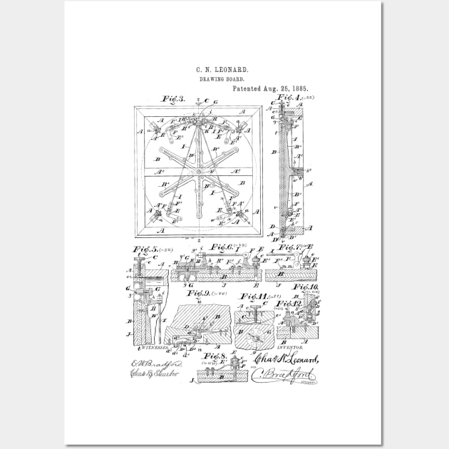 Drawing Board Vintage Patent Hand Drawing Wall Art by TheYoungDesigns